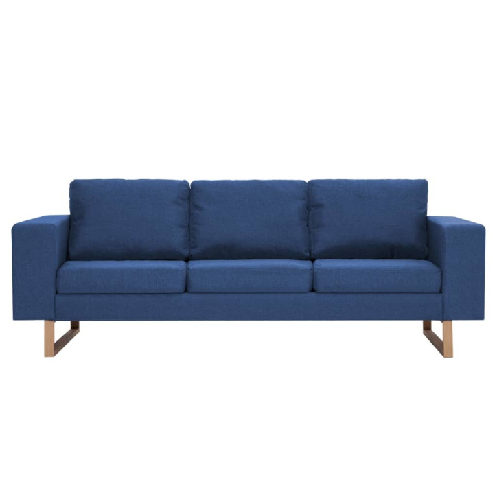 Trivietė sofa, mėlyna, audinys