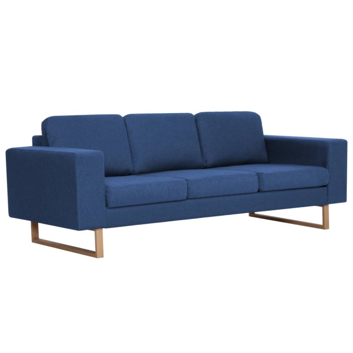 Trivietė sofa, mėlyna, audinys