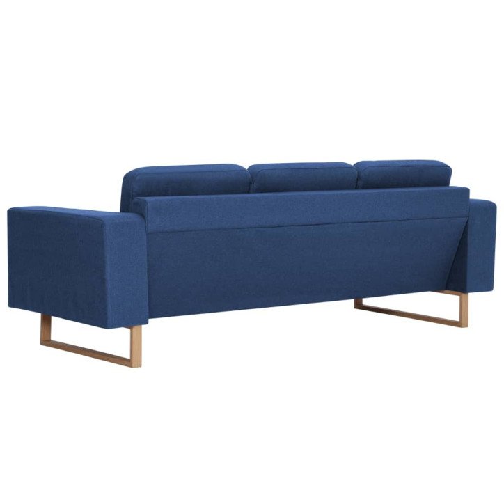 Trivietė sofa, mėlyna, audinys