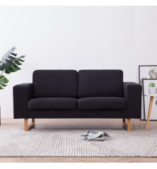 Dvivietė sofa, juoda, audinys