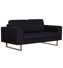 Dvivietė sofa, juoda, audinys