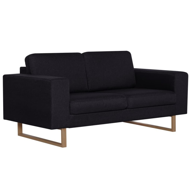 Dvivietė sofa, juoda, audinys