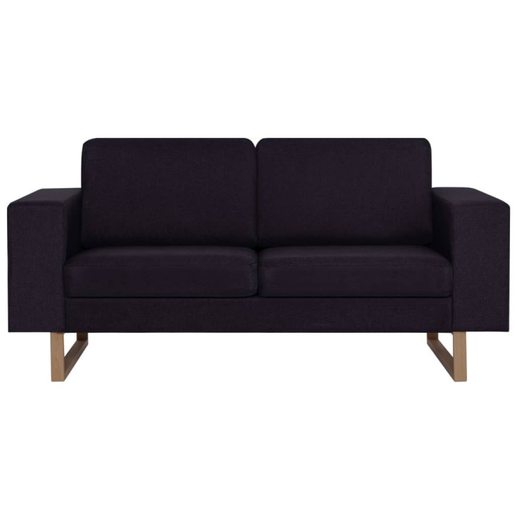 Dvivietė sofa, juoda, audinys