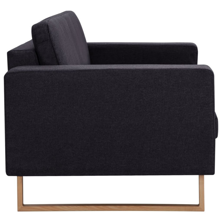 Dvivietė sofa, juoda, audinys