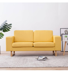 Dvivietė sofa, geltona, audinys