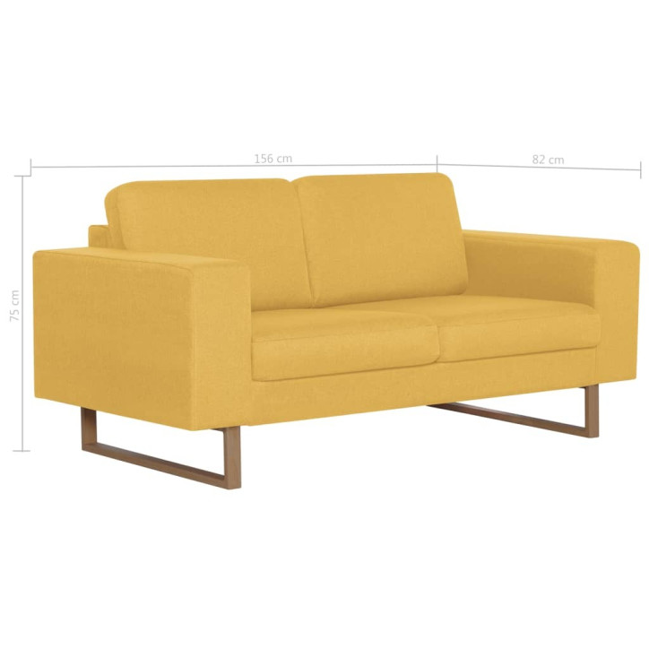 Dvivietė sofa, geltona, audinys