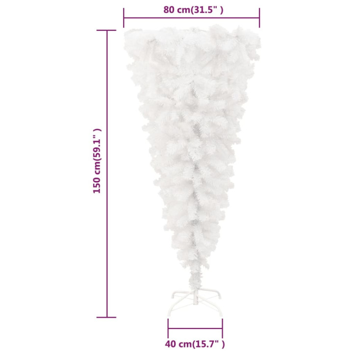 Apversta dirbtinė Kalėdų eglutė su stovu, balta, 150cm