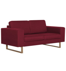 Dvivietė sofa, vyno raudonos spalvos, audinys