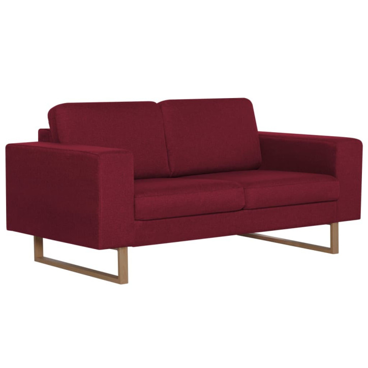 Dvivietė sofa, vyno raudonos spalvos, audinys