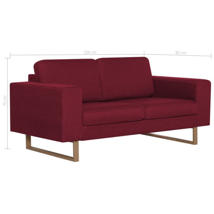 Dvivietė sofa, vyno raudonos spalvos, audinys