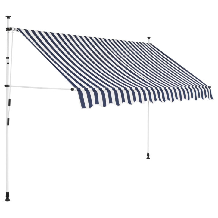 Rankiniu būdu ištraukiama markizė, mėlyni/balti dryžiai, 300cm