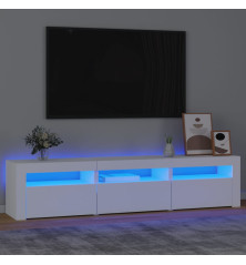 Televizoriaus spintelė su LED apšvietimu, balta, 180x35x40cm