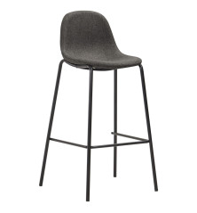 Baro kėdės, 4 vnt., tamsiai pilkos spalvos, audinys