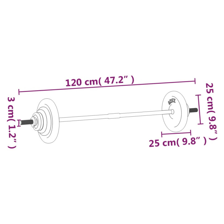 Štangos su svoriais rinkinys, 30kg