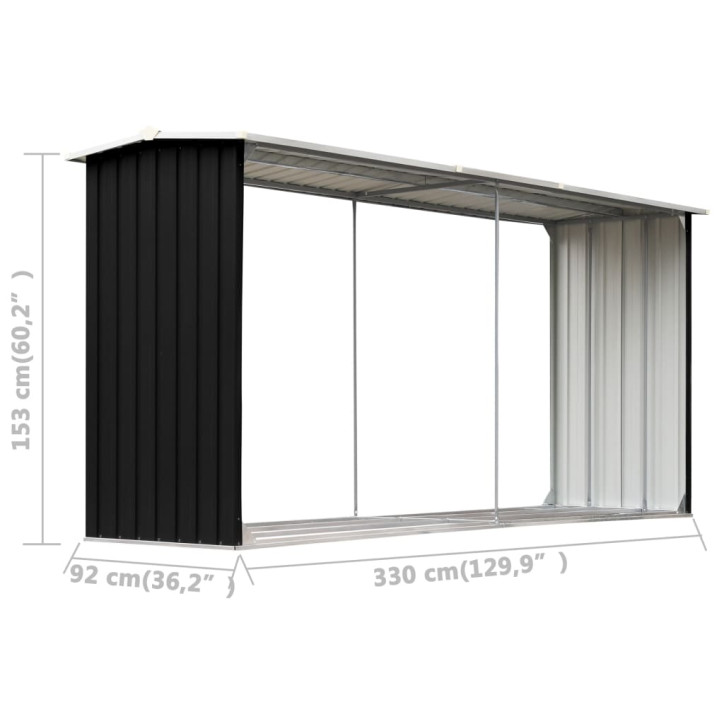 Sodo malkinė, antracito, 330x92x153cm, galvanizuotas plienas