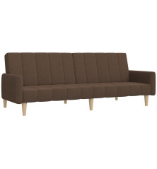 Dvivietė sofa-lova, rudos spalvos, audinys