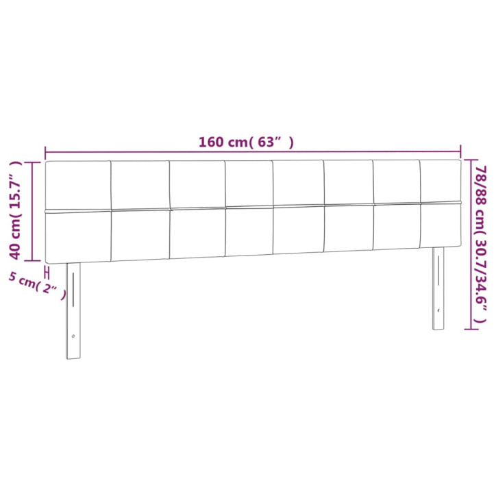 Galvūgalis su LED, šviesiai pilkas, 160x5x78/88cm, audinys