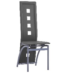 Valgomojo kėdės, 2vnt., pilkos spalvos, dirbtinė oda