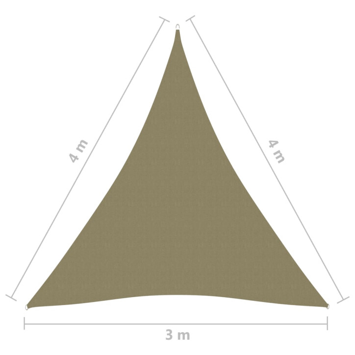 Uždanga nuo saulės, kreminė, 3x4x5m, oksfordo audinys, trikampė