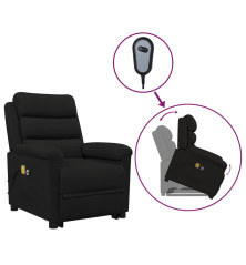Atsistojantis masažinis krėslas, juodos spalvos, aksomas