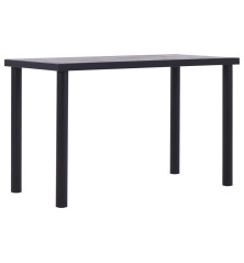 Valgomojo stalas, juodas ir betono pilkas, 120x60x75cm, MDF