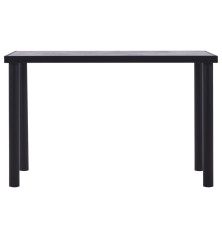 Valgomojo stalas, juodas ir betono pilkas, 120x60x75cm, MDF