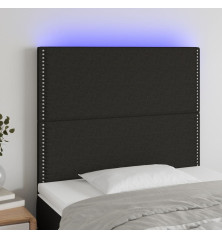 Galvūgalis su LED, juodos spalvos, 80x5x118/128cm, audinys