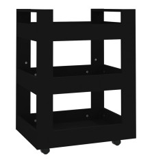 Virtuvės vežimėlis, juodas, 60x45x80cm, apdirbta mediena
