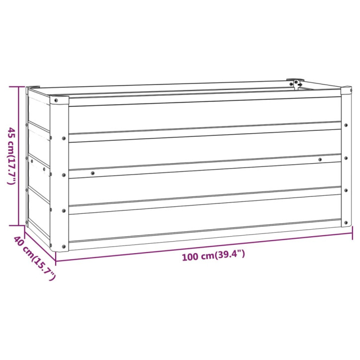 Sodo lovelis, pilkas, 100x40x45cm, plienas