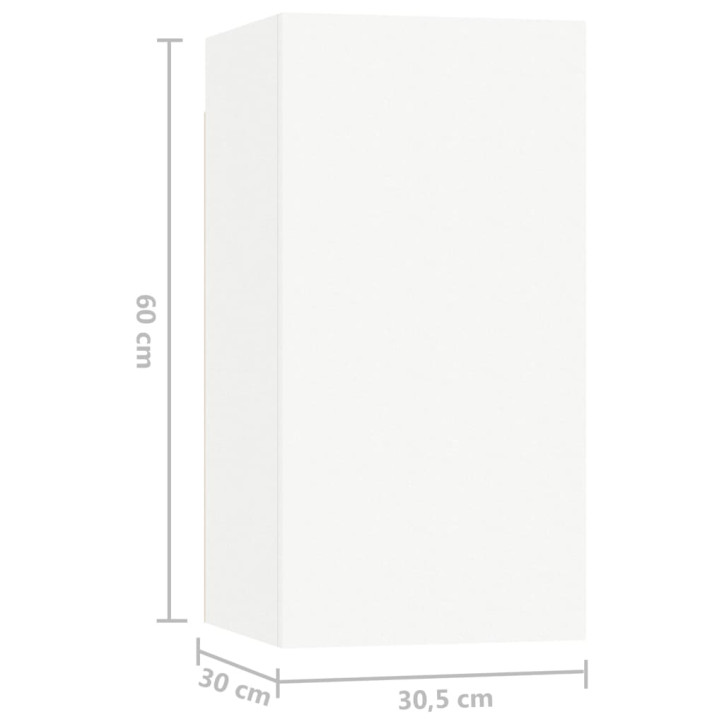 Televizoriaus spintelių komplektas, 5 dalių, baltas, MDP