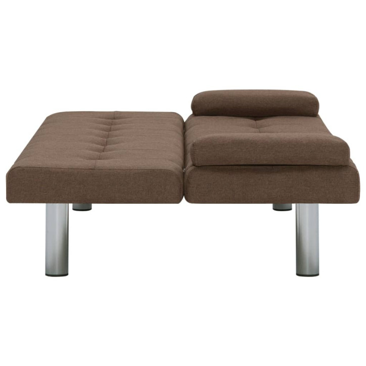 Sofa-lova su dviem pagalvėm, rudos spalvos, poliesteris