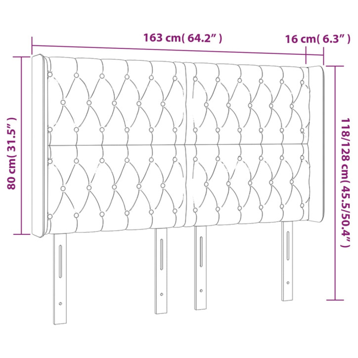 Galvūgalis su LED, tamsiai rudos spalvos, 163x16x118/128cm