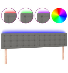 Galvūgalis su LED, tamsiai pilkas, 180x5x78/88cm, audinys