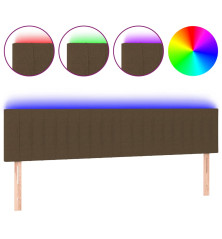 Galvūgalis su LED, tamsiai rudos spalvos, 160x5x78/88cm,audinys