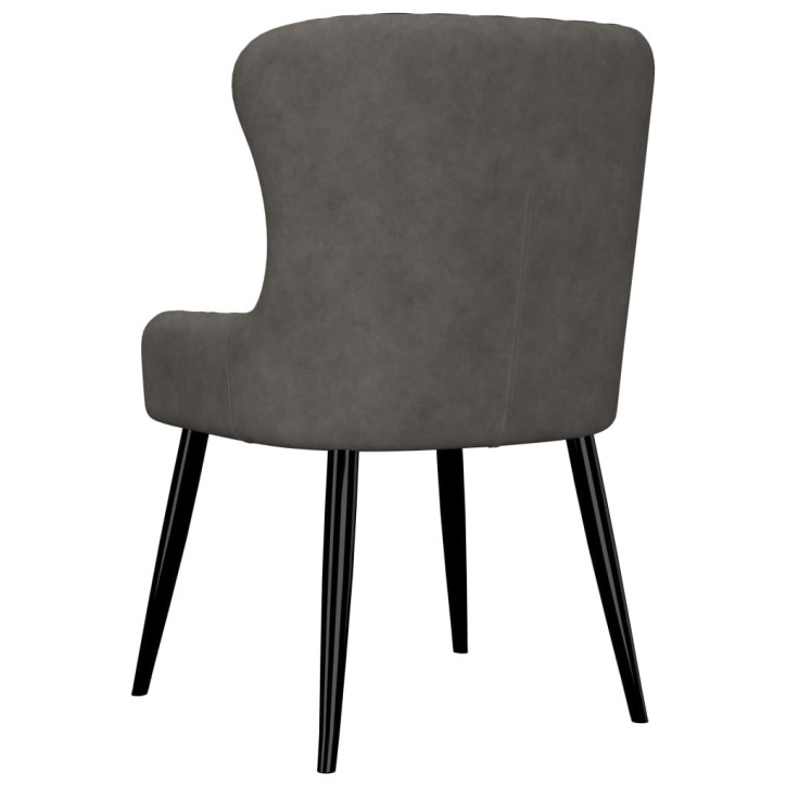 VidaXL Valgomojo kėdės, 2 vnt., pilkos spalvos, aksomas