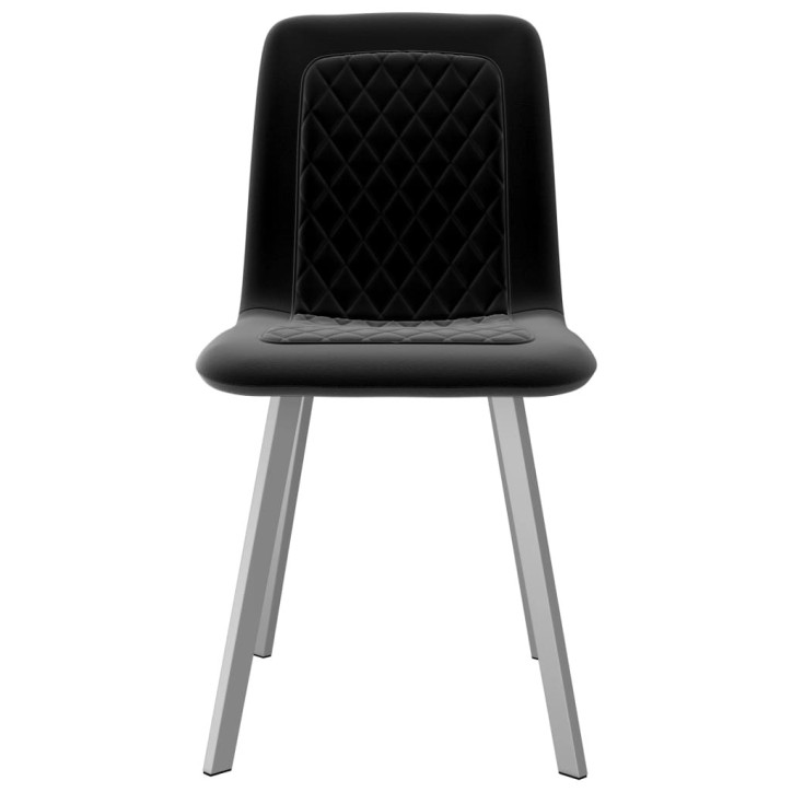 Valgomojo kėdės, 2 vnt., juodos spalvos, aksomas