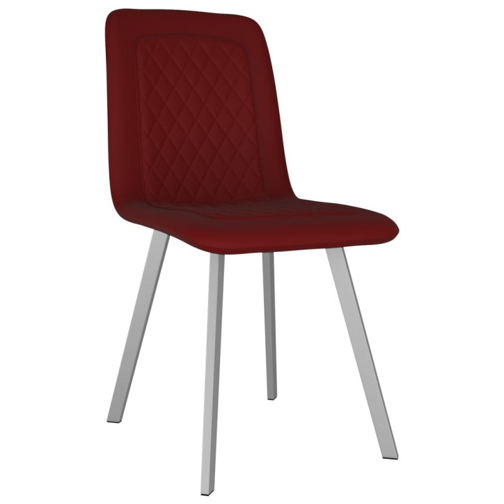 VidaXL Valgomojo kėdės, 2 vnt., raudonos spalvos, aksomas
