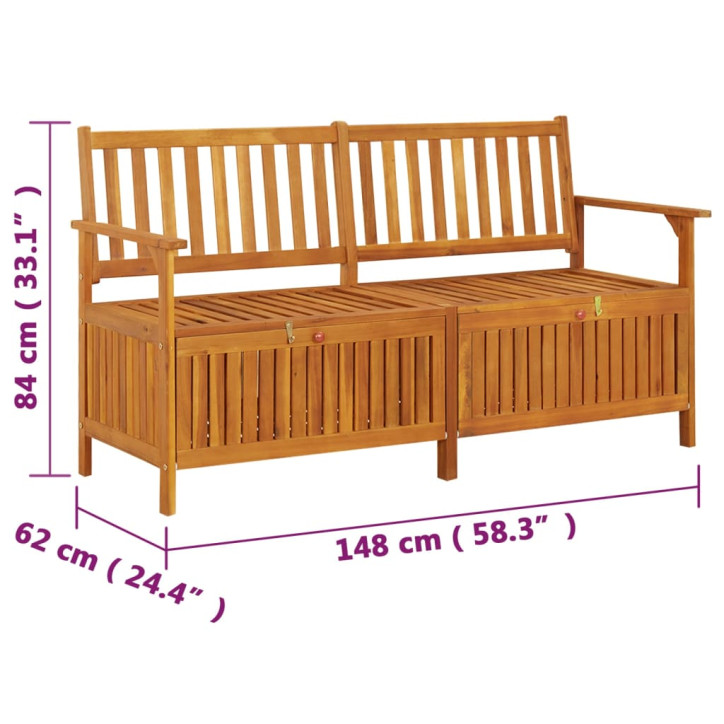 Suoliukas-daiktadėžė, 148cm, akacijos medienos masyvas