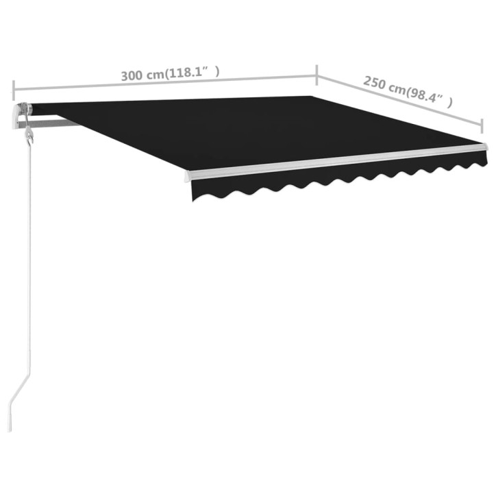 Rankiniu būdu ištraukiama markizė, antracito, 3x2,5m