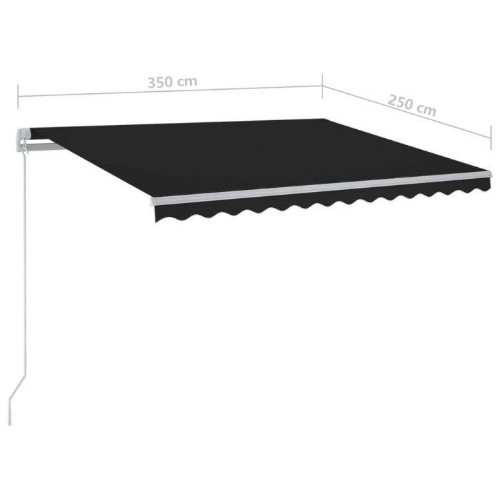 Automatinė markizė su LED/vėjo jutikliu, antracito, 3,5x2,5m