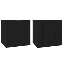 Sieninės televizoriaus spintelės, 2vnt., juodos, 40x34,5x40cm