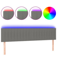 Galvūgalis su LED, tamsiai pilkas, 180x5x78/88cm, audinys