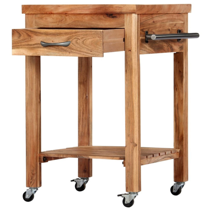 Virtuvės vežimėlis, 58x58x89cm, akacijos medienos masyvas