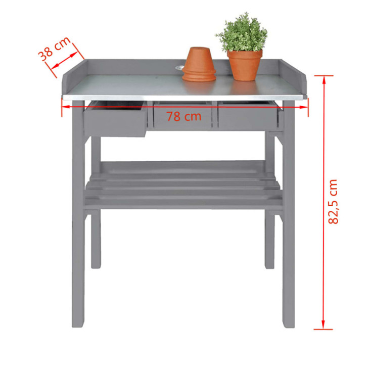 Esschert Design sodo darbastalis, pilkas CF29G