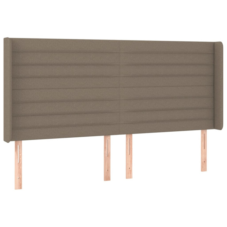 Galvūgalis su LED, taupe spalvos, 203x16x118/128cm, audinys