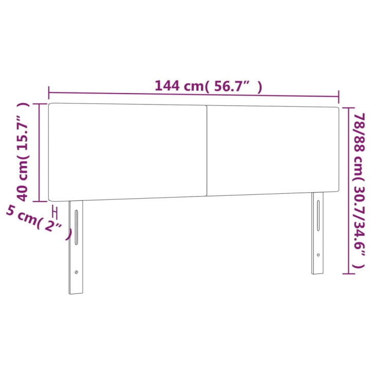 Galvūgalis su LED, taupe spalvos, 144x5x78/88cm, audinys