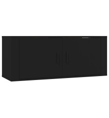 Sieninė televizoriaus spintelė, juoda, 100x34,5x40cm
