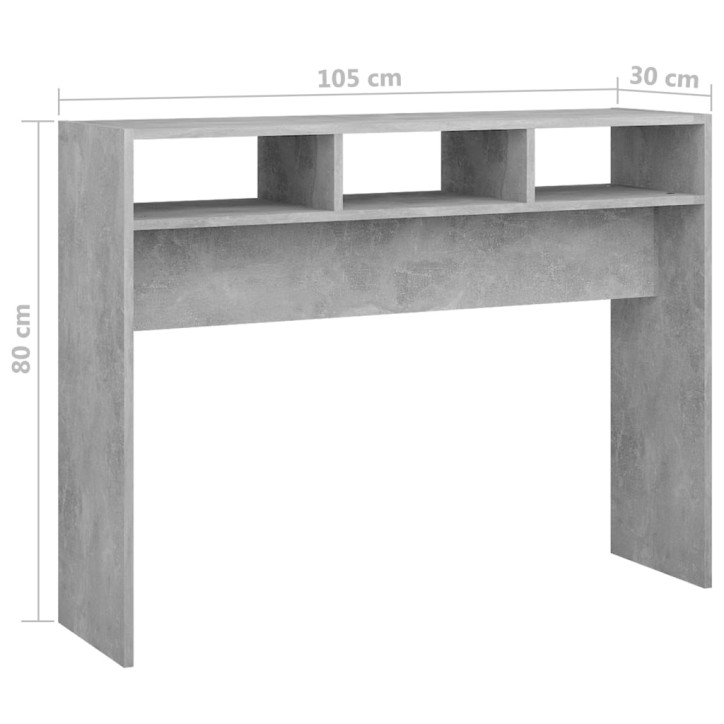 Konsolinis staliukas, betono pilkos spalvos, 105x30x80cm, MDP