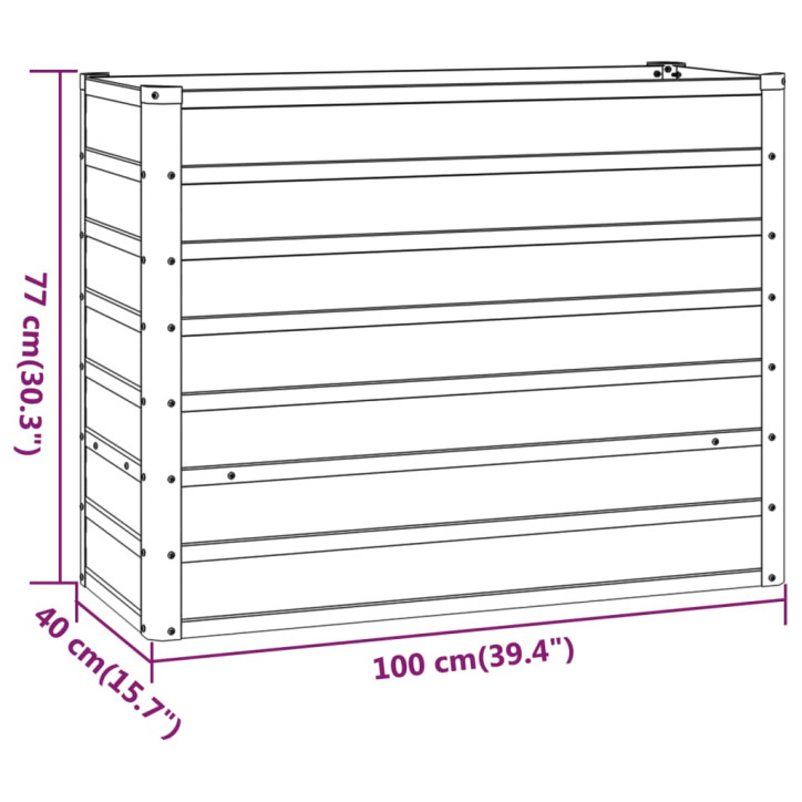 Sodo lovelis, pilkas, 100x40x77cm, plienas