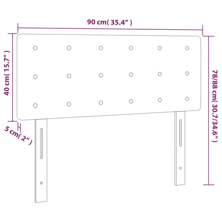 Galvūgalis su LED, tamsiai pilkas, 90x5x78/88cm, audinys